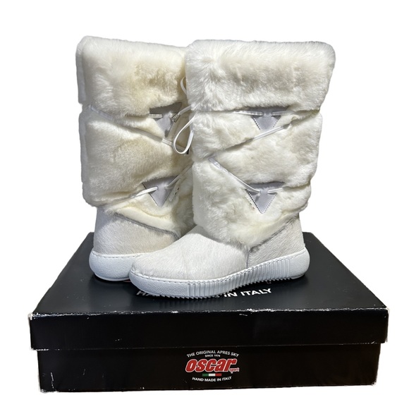 Oscar Sport Apres Ski Handmade Women's White Italian Winter Boots